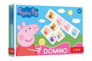 Trefl Domino papírové Prasátko Peppa/Peppa Pig 21 kartiček společenská hra v krabici 21x14x4cm