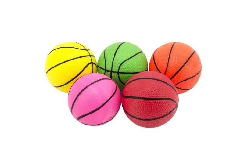Teddies Míček basketbal guma 8,5cm, 5 barev
