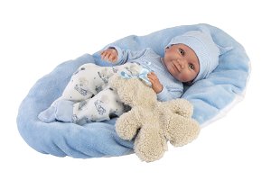 Llorens 73807 NEW BORN CHLAPEČEK realistická panenka miminko s celovinylovým tělem 40 cm