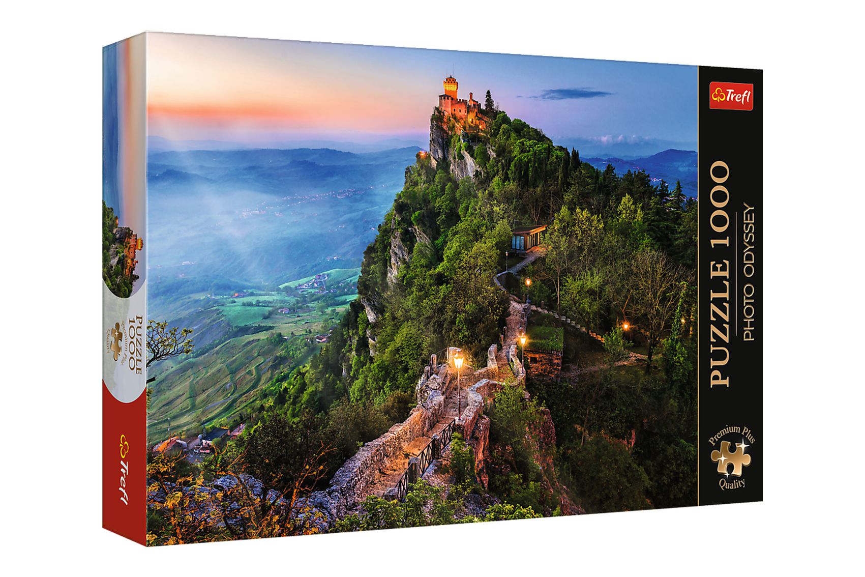 Trefl Puzzle Premium Plus - Photo Odyssey: Cesta Tower,San Marino 1000 dílků 68,3x48cm v krabici 40x27x6cm