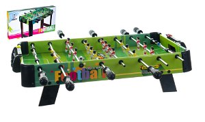 Teddies Kopaná/Fotbal společenská hra 71x36cm dřevo kovová táhla bez počítadla v krabici 67x7x36cm