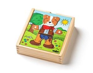 Woody Puzzle šatní skříň ´´Pejsek´´, 18 dílů