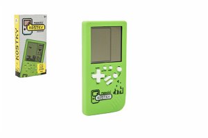 Teddies Digitální hra Padající kostky hlavolam plast 7x14cm zelená na baterie se zvukem v krabičce 7,5x14,5