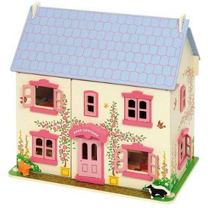 Rappa Bigjigs Toys Růžový domek pro panenky