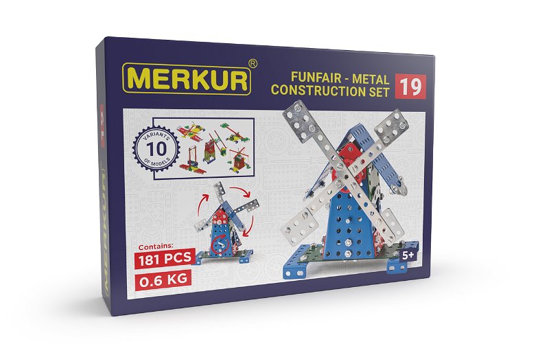 MERKUR - Stavebnice Merkur 019 Mlýn, 182 dílů, 10 modelů