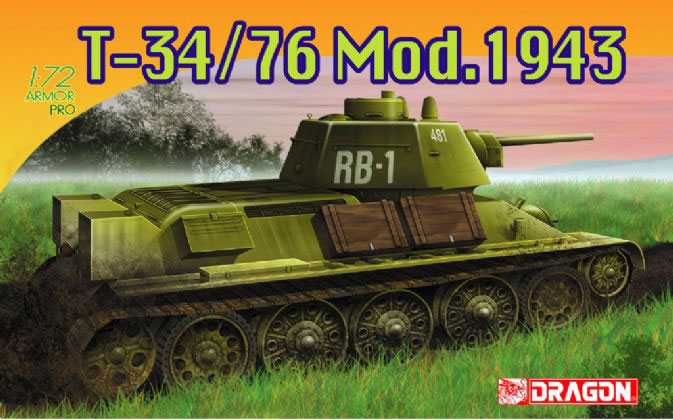 Dragon Model Kit tank 7277 - T-34/76 Mod.1943 (1:72)