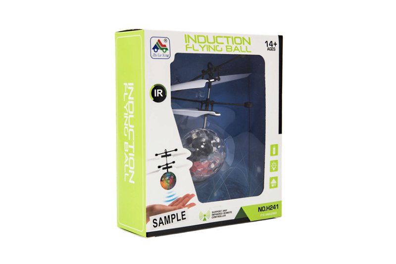 Teddies Vrtulníková koule bar. létající plast reagující na pohyb ruky s USB kab. 3 barvy v krab. 16x18,5x5,5