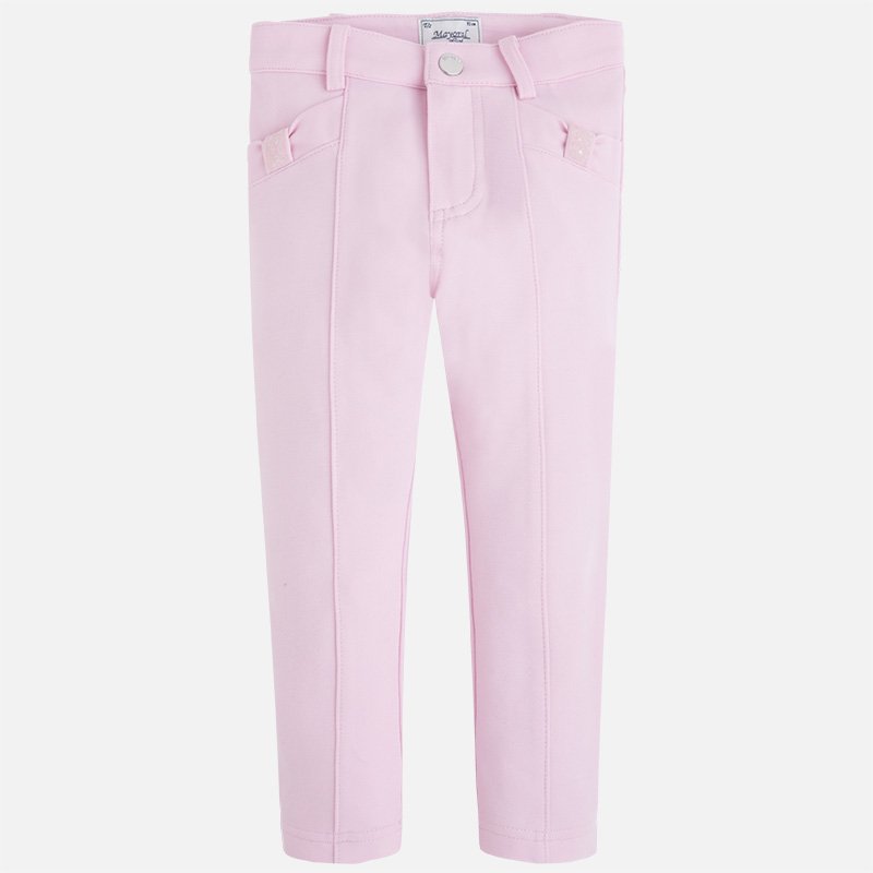 Mayoral dívčí elastické kalhoty - světé růžové - 128 cm