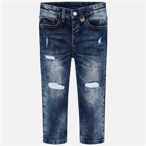 MAYORAL dětské trhané jeans tmavě modré - 116 cm