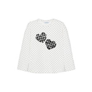 MAYORAL dívčí tričko DR aplikace Srdce s puntíky béžová - 104 cm
