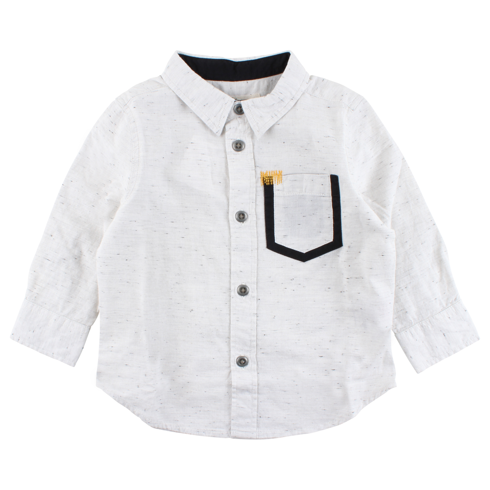 SMALL RAGS chlapecká košile s kapsičkou béžová - 122 cm