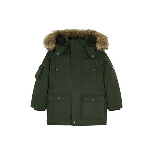 MAYORAL chlapecká zimní bunda s kožíškem zelená - 116 cm