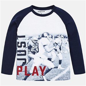 MAYORAL chlapecké tričko dlouhý rukáv americký fotbal tmavě modrá - 128 cm