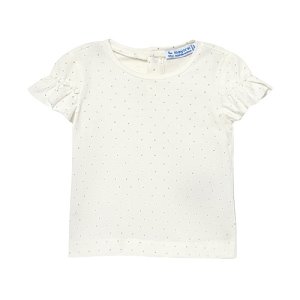 MAYORAL dívčí krémové tričko KR s tečkami - 86 cm