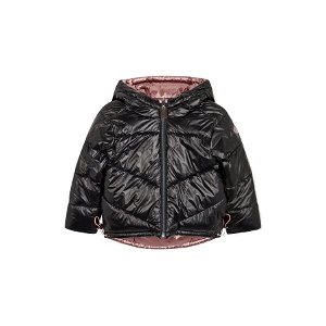MAYORAL dívčí oboustranná bunda vycpaná zimní černá, neon růžová - 116 cm