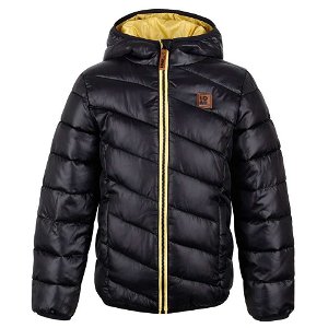 LOAP Dětská zimní bunda Ben - černo žlutá - 110 - 116 cm