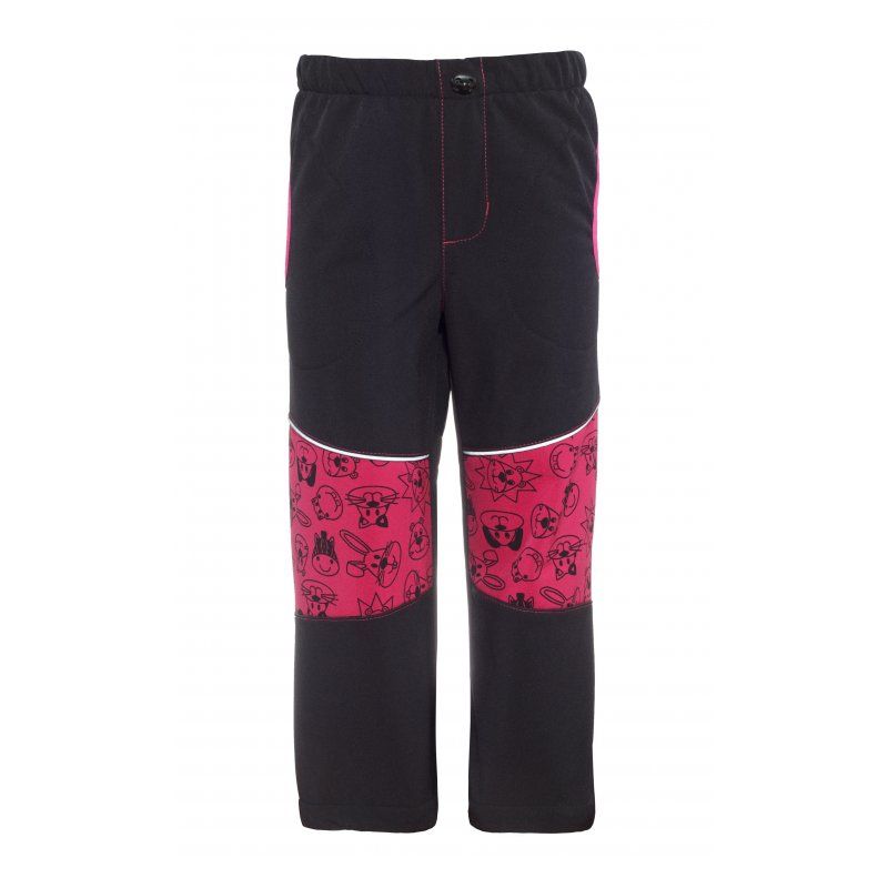 GOOD2GO Softshellové kalhoty - černá / růžová - vel. 92