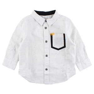 SMALL RAGS chlapecká košile s kapsičkou béžová - 104 cm
