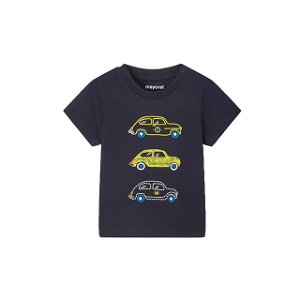 MAYORAL chlapecké tričko KR autíčka tm.modrá - 86 cm