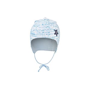 LITTLE ANGEL Čepice podšitá zavazovací Outlast® modrý proužek/sv.modrá vel. 0 | 33-35 cm
