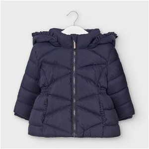 MAYORAL dívčí zimní prošívaná bunda s kapucí tmavě modrá - 86 cm