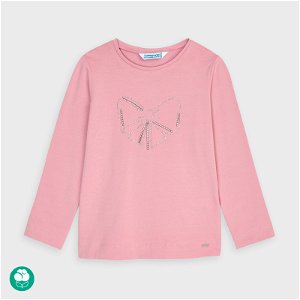 MAYORAL dívčí tričko aplikace mašle růžová - 116 cm