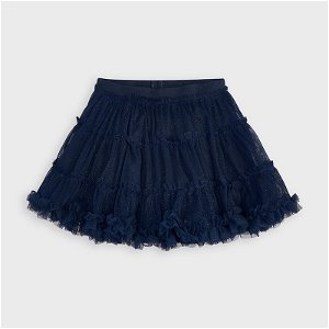 MAYORAL dívčí tylová sukně tmavě modrá s flitry - 110 cm