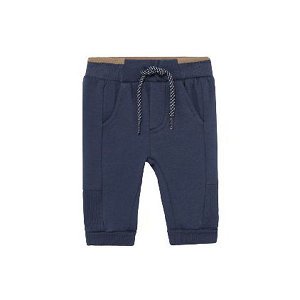 MAYORAL chlapecké sportovní kalhoty hnědý lem tmavě modré - 70 cm