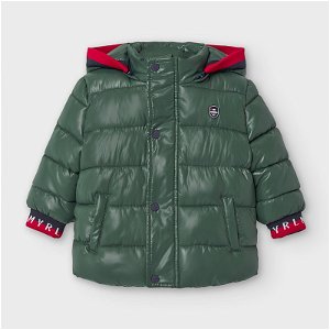 MAYORAL chlapecká zimní bunda se sundávací kapucí zelená - 98 cm