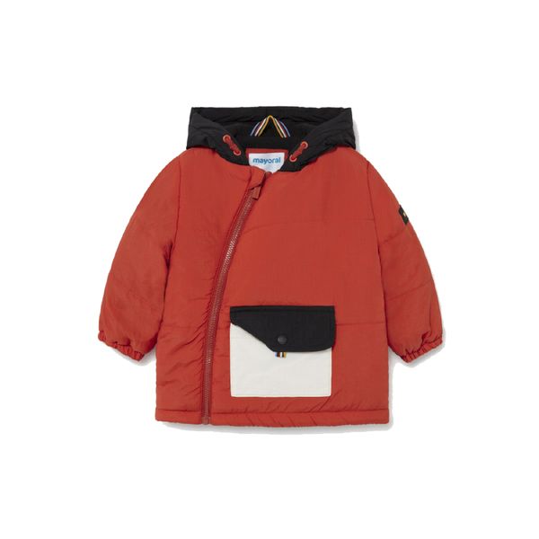 MAYORAL chlapecká bunda boční zip kapsa oranžová - 80 cm