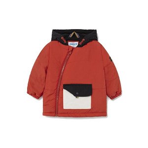 MAYORAL chlapecká bunda boční zip kapsa oranžová - 80 cm