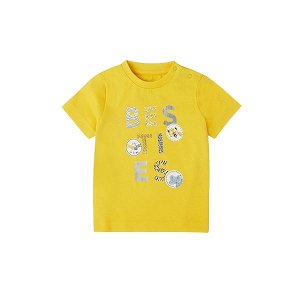 MAYORAL chlapecké tričko KR nápis, žlutá - 80 cm