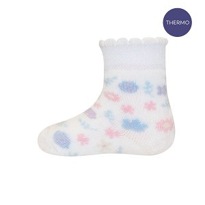 EWERS dětské ponožky termo květinky béžová EU27-30