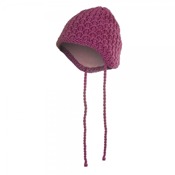 Čepice pletená zavazovací drobný vzor Outlast® velikost 1, 36-38 cm, barva růžová
