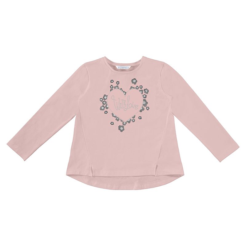 MAYORAL dívčí tričko DR With Love růžová - 104 cm