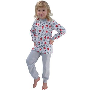 ESITO Dívčí pyžamo Statečné srdce vel. 104 / šedá a bílá