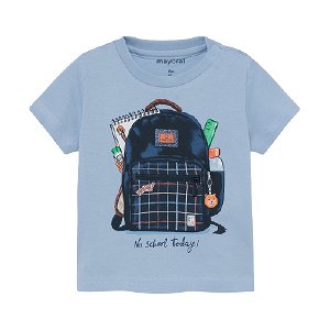 MAYORAL chlapecké tričko KR světle modré s batohem - 86 cm
