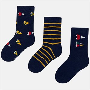 MAYORAL chlapecké ponožky set 3 kusy modrá - EU 19-22