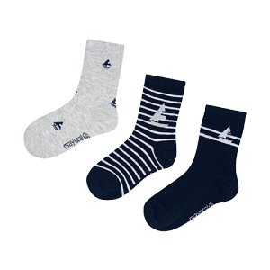 MAYORAL chlapecký set 3ks ponožek, tmavě modré - 104 cm, EU 23-26