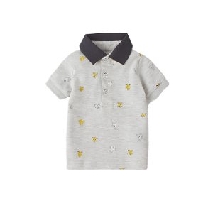 MAYORAL chlapecké polo tričko KR s potiskem šedá - 98 cm