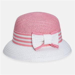 MAYORAL dívčí klobouk - světle růžový, bílý - 54 cm