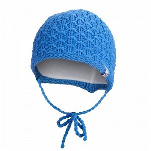 Čepice pletená zavazovací drobný vzor Outlast® velikost 2, 39-41 cm, barva stř.modrá