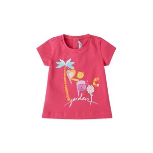 MAYORAL dívčí tričko KR Garden růžová - 80 cm