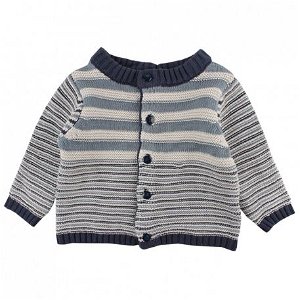 FIXONI dětský pletený svetr - béžovo modrý - 68 cm