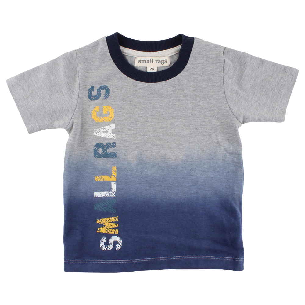 SMALL RAGS chlapecké tričko KR nápis šedá, modrá - 80 cm