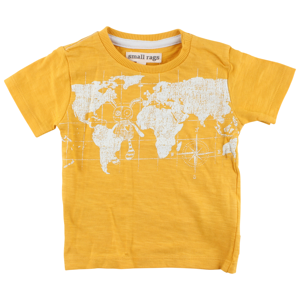 SMALL RAGS chlapecké tričko KR planeta žlutá - 92 cm