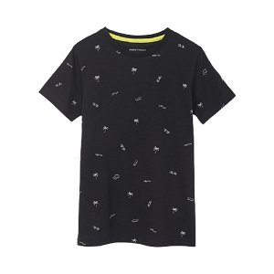 MAYORAL chlapecké tričko KR černé a bílé palmy - 152 cm