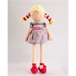 BONIKKA latková panenka 46 cm - Ann puntíkaté šaty blond vlasy