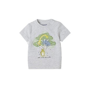 MAYORAL chlapecké tričko KR zvířata, šedé - 92 cm