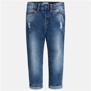MAYORAL dětské jeansové kalhoty s trháním - modré - 128 cm